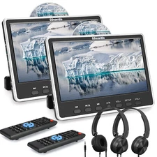 2 x12" Full HD Car Headrest DVD Player Monitor TV for Kids HDMI USB SD+Headset