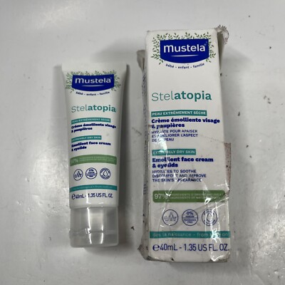 Mustela Stelatopia Emollient Face Cream, 1.35 fl oz (40 ml) Exp. 07/2026