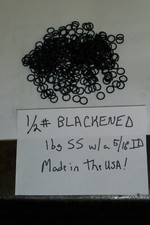 1/2 Pound of 16g Blackened Stainless Steel jump rings w/ a 5/16" ID, Made in USA