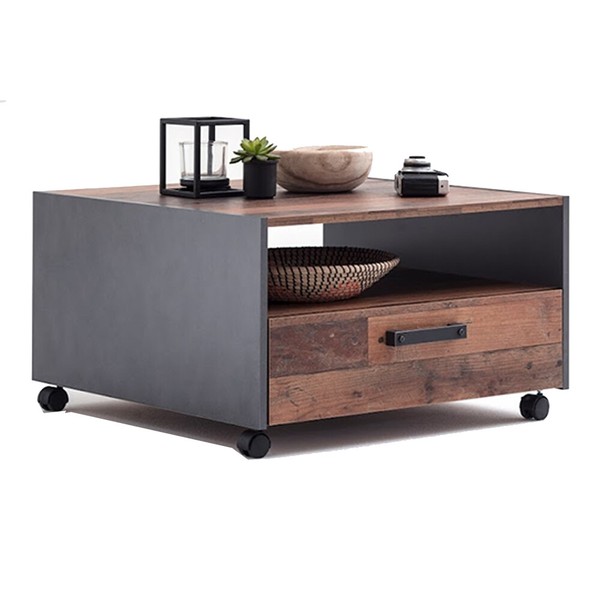 Trendteam Couchtisch Wohnzimmertisch Sofatisch Loungetisch Old Used Wood 70X70Cm-image
