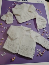 Stylecraft Knitting Pattern 4527 Baby DK  Cardigan and Accessories 16-20"