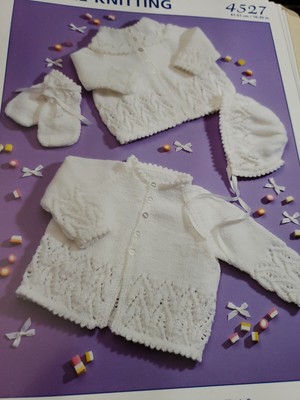 Stylecraft Knitting Pattern 4527 Baby DK  Cardigan and Accessories 16-20''