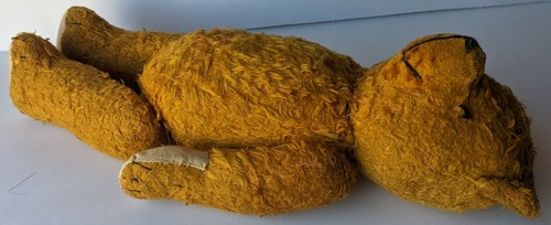 HONEY BROWN TEDDY BEAR. EXCELSIOR STUFFED ARTICULATED ANIMAL PLUSH, PADDED FEET - Picture 5 of 11