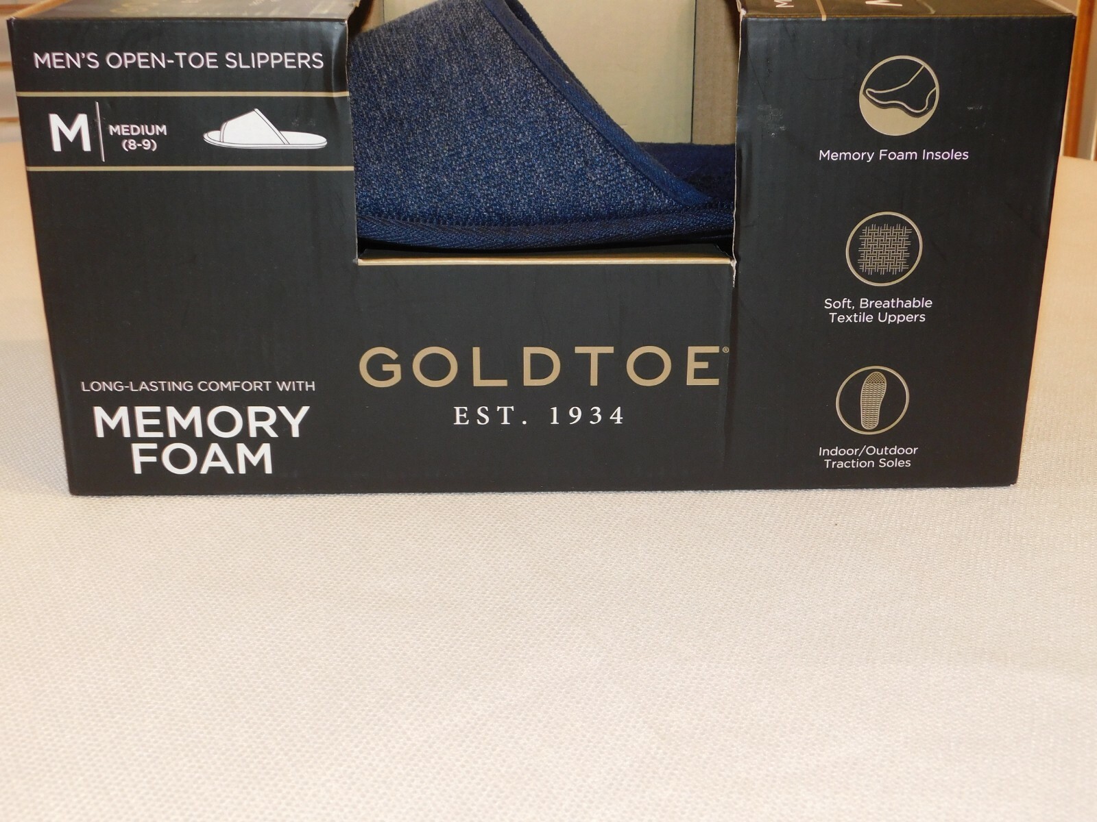 PANTOFOLA D’ORO Pantofole da uomo punta aperta in memory foam trazione per interni esterni M 8 9 NUOVE