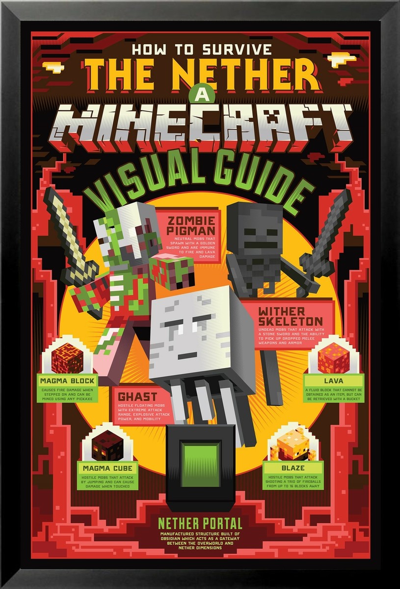 FRAMED Minecraft - The Nether Portal 34x22.5 Sandbox Survival Art