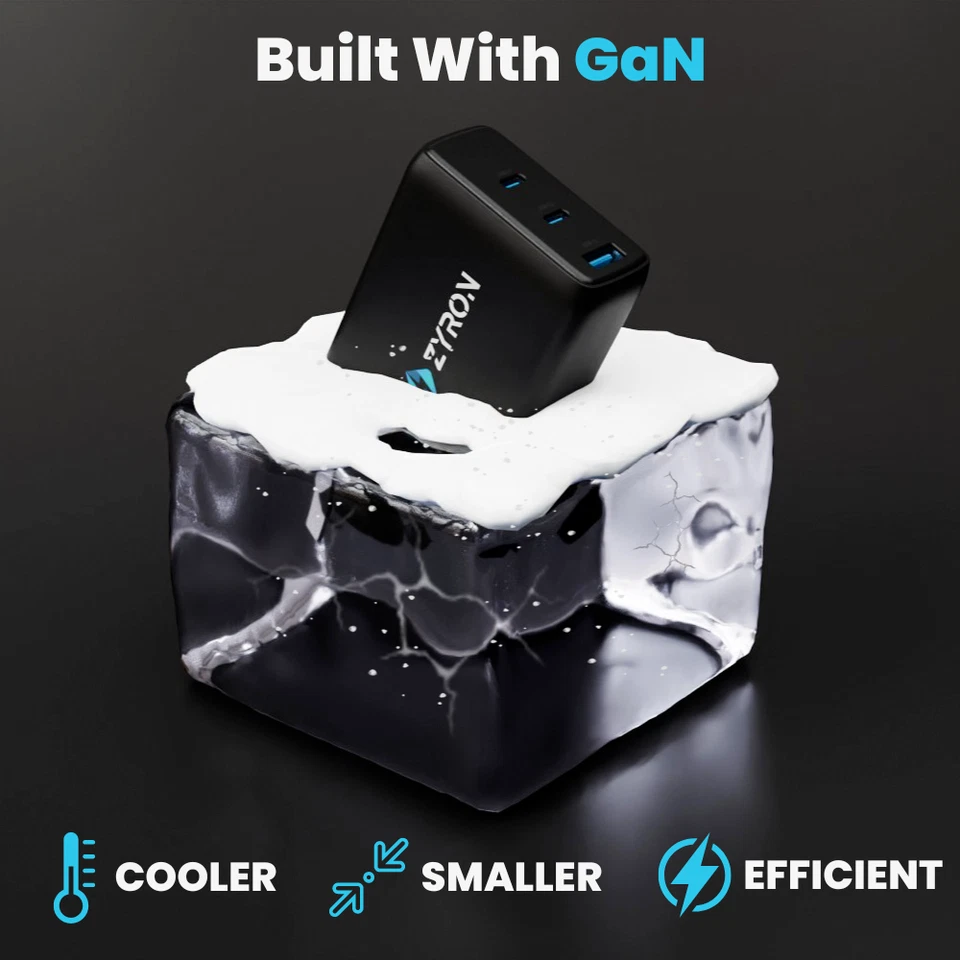 ZYRON 100W USB C Charger PD3.0 QC4 Fast GaN Wall Charger Adapter AU plug Black - image 4 of 4