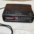 Vintage GE AM/FM Clock Radio Model 7-4613B Red LCD Battery Backup Tested Works