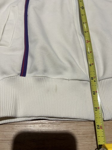 Vintage 80s Small ASICS Track Jacket JAPAN 1980s Cream Purple Red 20.5x21.75 - Picture 8 of 10