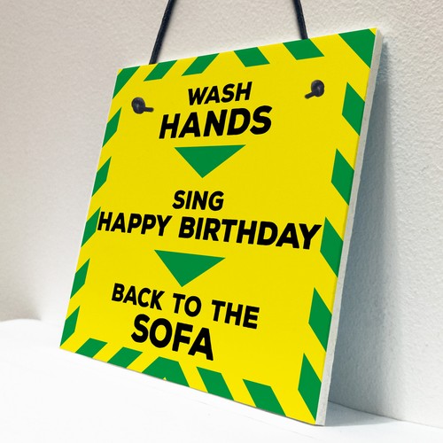 Wash Hands Novelty Lockdown Gift Sign Lazy House Plaque - Picture 2 of 8