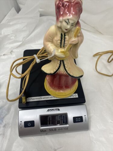Coppia Lampade da Tavolo Vintage Metà Secolo Quaranta/Cinquanta Statuine Asiatiche Lampada TV - Foto 10 di 14