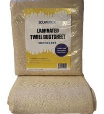 2 x Laminated Dust Sheets For Painting Heavy Duty Cotton Twill (12x9ft)