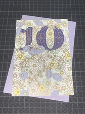 Hallmark 10th Anniversary Card: Purple Floral Many More Wonderful Years To Come