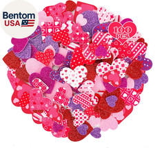 100 PCS Valentines Stickers, Self-Adhesive Foam Heart Stickers Valentines Decor,