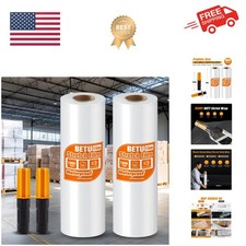 Stretch Film Shrink Wrap for Moving Supplies 15inch, 2 Pack x 1000ft, Industr...