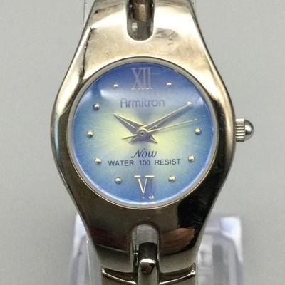 Armitron Now Womens Watch 22mm Blue Silver Tone 75/2433T New Battery 6.5''