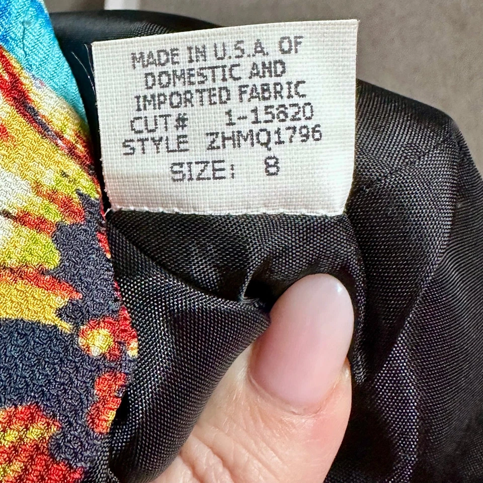 Vestido Vaina David Meister Negro Floral 100% Seda Sin Tirantes Talla 8 Usado en Excelente Condición  Foto 4 de 4