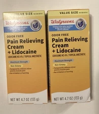 Walgreens Muscle/Joint Pain Relieving Cream Topical Anesthetic  4.7oz Lot of 2