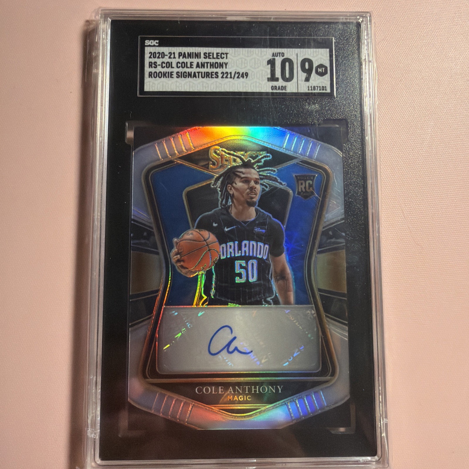 2020-22 Select Cole Anthony Rookie Signatures Silver Prizm /249 RC Magic 
