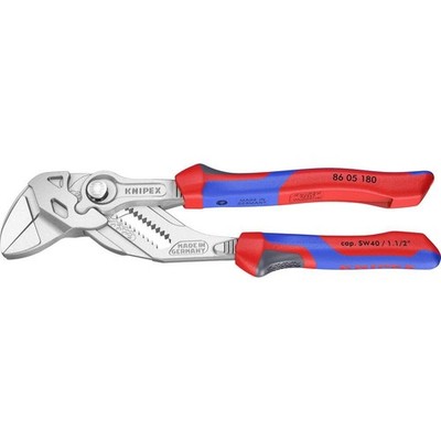 Knipex 86 05 180 7 1/4'' ( 18 cm ) Stahl verchromt geschmiedet glatt Zangenschlüssel