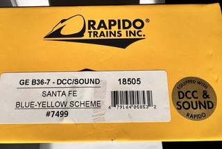 Rapido Ge B36 7 Santa Fe Dcc And Sound