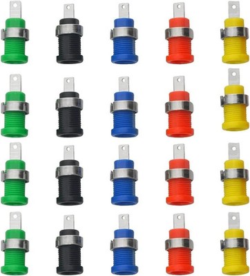WMYCONGCONG 20 PCS 5 Colors 4mm Banana Jack Female Panel Mount Socket... 