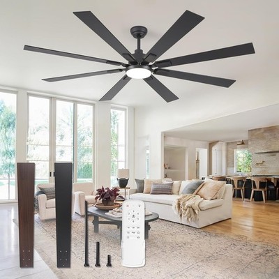 72'' LARGE Ceiling Fan w/ Lights and 8 Blades Indoor/Outdoor