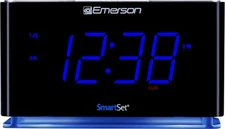 Emerson CKS1507 Radio Alarm Clock, 1.4" Blue LED Digital Display, USB