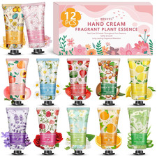 12pc Hand Cream Gift Set for Women - Bulk Travel Size Lotion Dry Cracked Hands