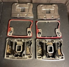 Jims Rolling Rocker Arms 1045RR with 92 Up Harley EVO Rocker Boxes Chrome & Red