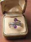 Vintage Sterling Silver & Amethyst Ring UK Size L
