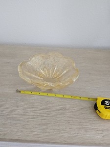 Gold Flecked Murano Glass Free Formed Bowl