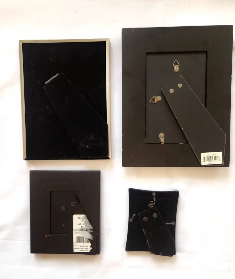 Lote Mixto Marcos Madera Metal. 2-2x3, 2-4×6. Negro y plata  Foto 2 de 4