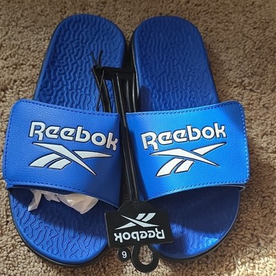 Reebok Boy's Slide Sandals Blue/Black US 5 Rubber Upper New with Box