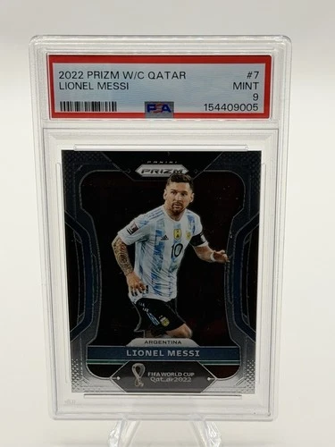 2022 Panini Prizm FIFA World Cup Qatar Lionel Messi #7 PSA 9 Mint