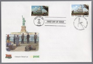 Joint issue FDC Irish Immigration to America 1999 Ireland #1168 & US #3286