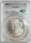 1880- S Morgan Silver Dollar CAC MS61