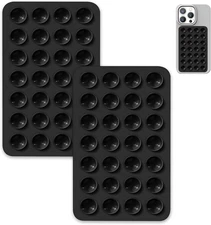 2 Pack Suction Cup Phone Case Mount Double-Sided,Silicon Sticky Phone Stand for