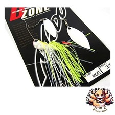 NEW Evergreen Spinnerbait D-Zone Double Willow Leaf 1/2oz White Chartreuse #02