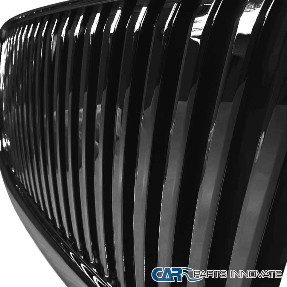 Fits 07-13 Chevy Silverado 1500 Vertical Glossy Black Front Bumper Hood Grille Foto 4 de 4
