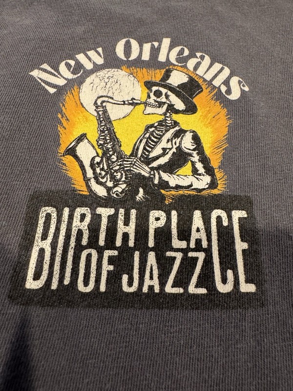 Comfort Colors New Orleans Jazz Skeleton Graphic Heavyweight Tee 2XL Gray