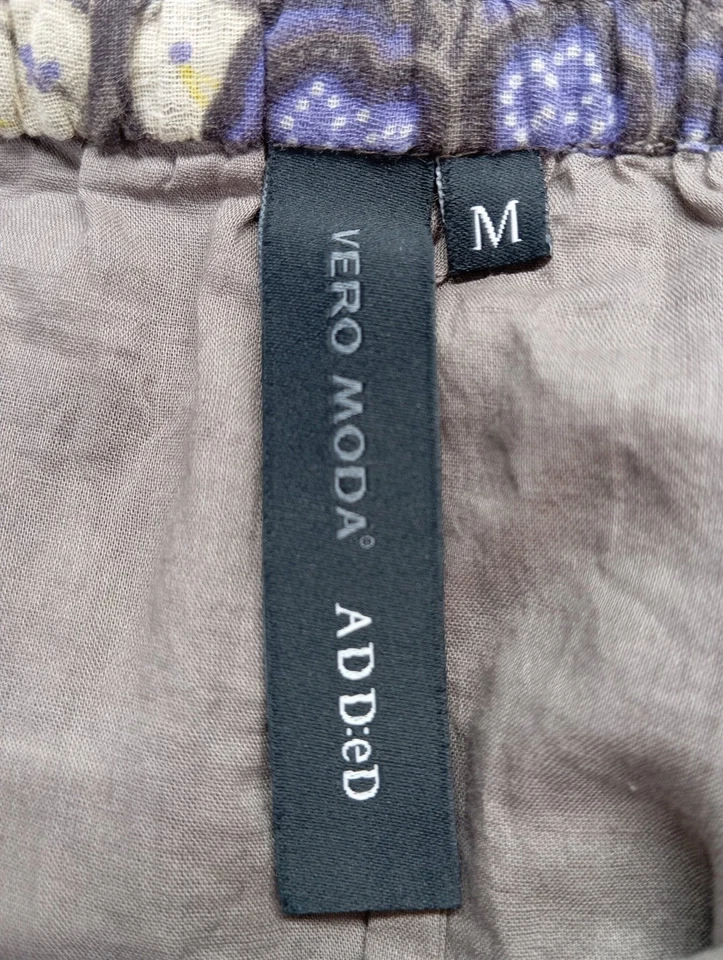 VERO MODA Falda acampanada Mujeres Falda Talla EU 38 lila-marrón-blanco puro - Imagen 4 de 4