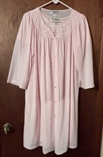 Vintage Miss Elaine Classics 2-Piece Lounge Set Pink Robe  Gown Size M