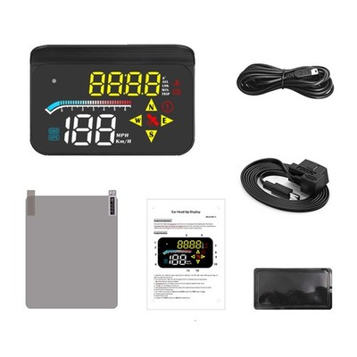 Car HUD Head-up Display OBD2 GPS Speedometer Overspeed Alarm Projection For OBD2