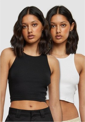 Damen Cropped Rib Top 2-Pack  | Urban Classics | TB1498A