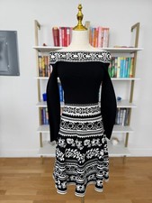 Eliza J Off Shoulder Black & White Knee Length Dress, Size Small, EUC