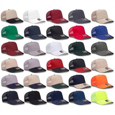 OTTO CAP  32-285 - 5 Panel Mid Profile Mesh Back Trucker Hat