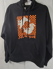 Love on Tour Harry Styles Bunny Black Checkered Hoodie Concert Merch- Large