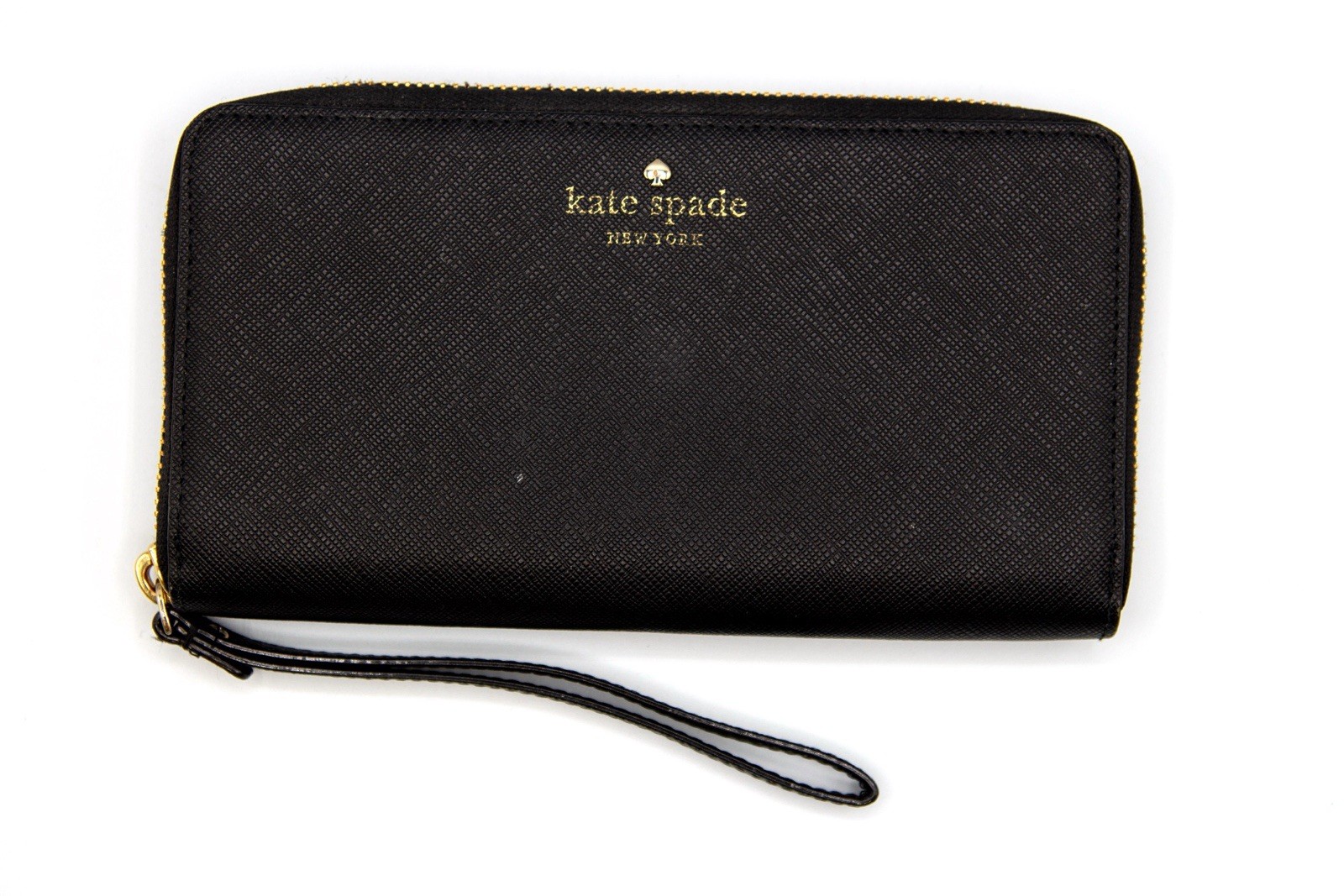 Kate Spade NY Black Saffiano Pebbled Leather Wallet Wristlet