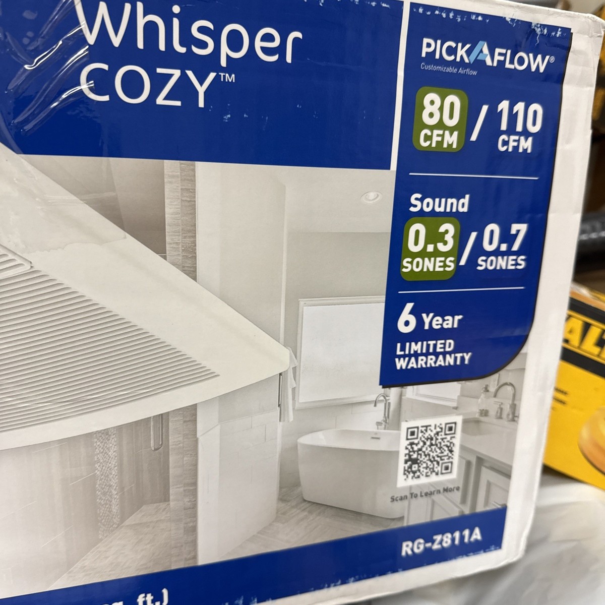 NO GRILLE Panasonic RG-Z811A Whisper CozyCeiling Exhaust Fan