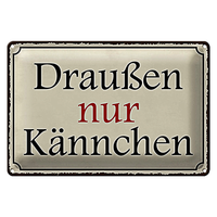 Blechschild Spruch 18X12Cm DraußEn Nur KäNnchen Cafe